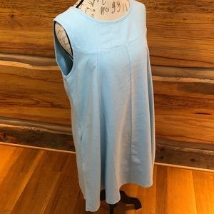 Simply Noelle baby blue linen dress with pockets